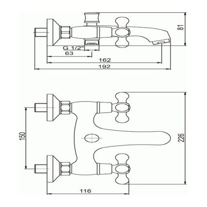 Novaservis - Mitigeur de baignoire TITANIA RETRO chrome poli