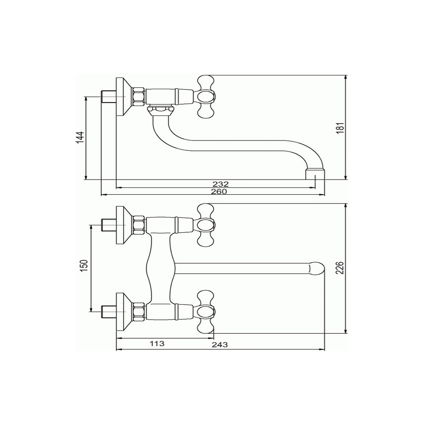 Novaservis - Mitigeur évier/lavabo TITANIA RETRO chromé brillant