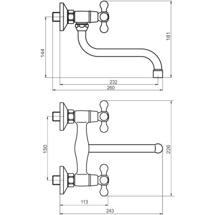 Novaservis - Mitigeur pour évier et lavabo FERRO ANTICA, finition bronze