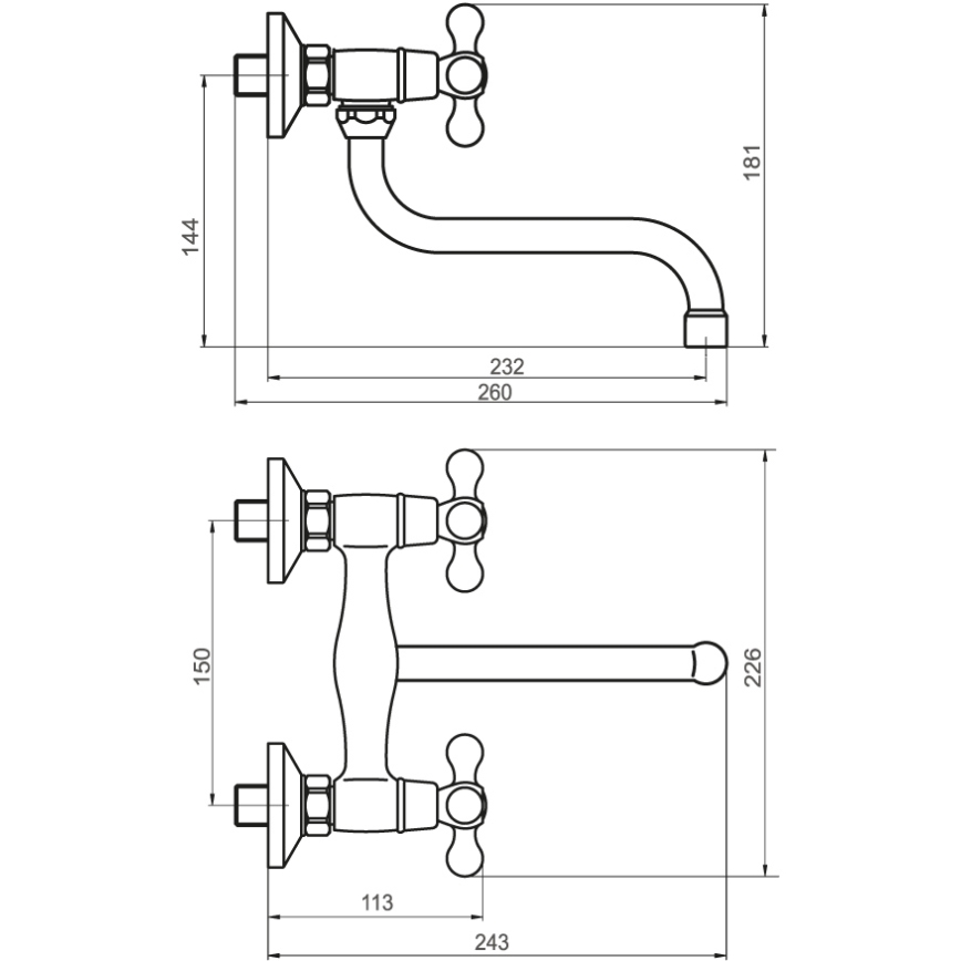 Novaservis - Mitigeur pour évier et lavabo FERRO ANTICA, finition bronze
