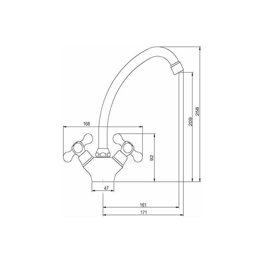 Novaservis - Mitigeur pour évier TITANIA RETRO chrome brillant