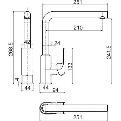Novaservis - NOBLESS SHARP keukenkraan glanzend chroom