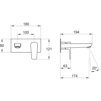 Novaservis - Robinet de lavabo pour installation encastrée METALIA ECO chrome brillant
