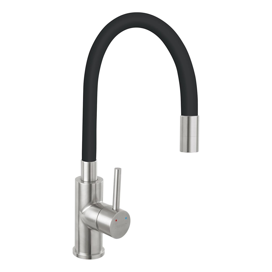 Novaservis - Robinet d'évier avec bras flexible acier inoxydable/mat noir