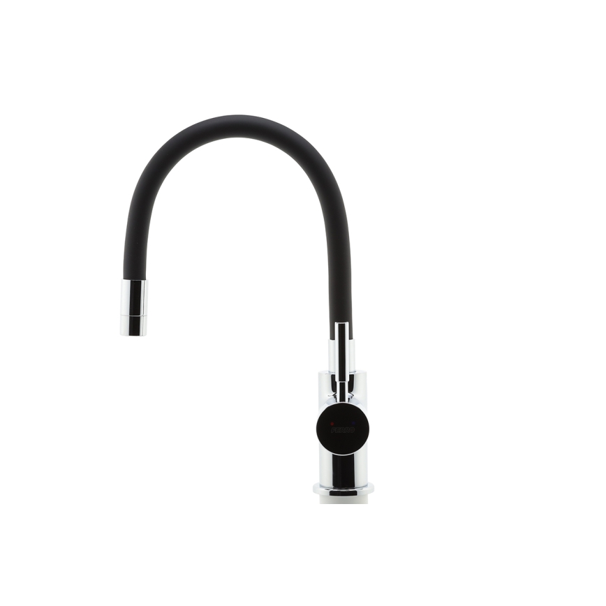 Novaservis - Robinet d'évier avec bras flexible chrome brillant/mat noir