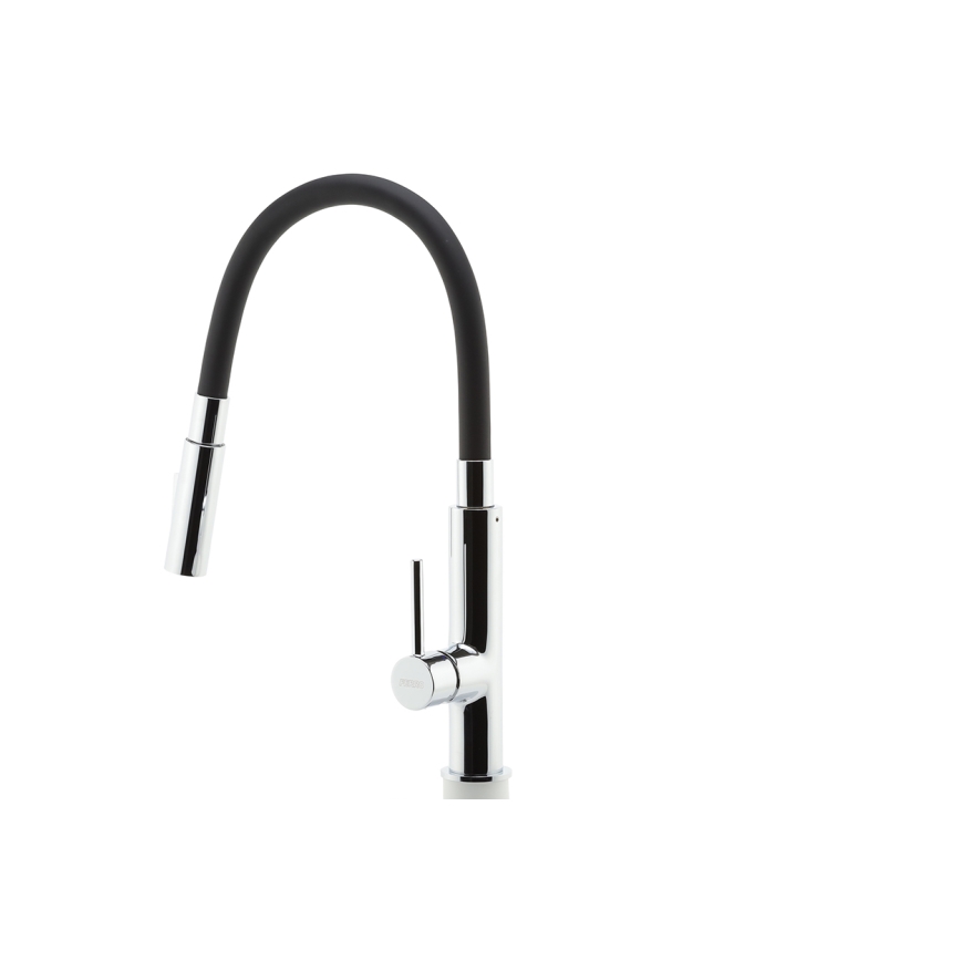 Novaservis - Robinet d'évier avec bras flexible chrome brillant/noir