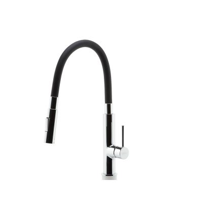Novaservis - Robinet d'évier avec bras flexible chrome brillant/noir
