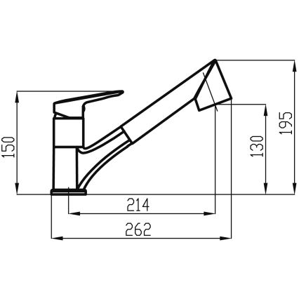 Novaservis - Robinet d'évier avec douchette extractible METALIA chrome brillant