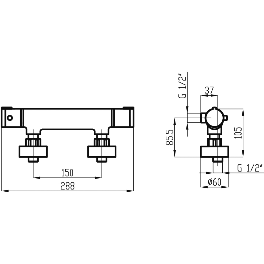 Novaservis - Thermostatische douchekraan METALIA glanzend chroom