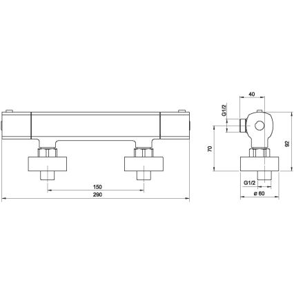 Novaservis - Thermostatische douchekraan METALIA glanzend chroom