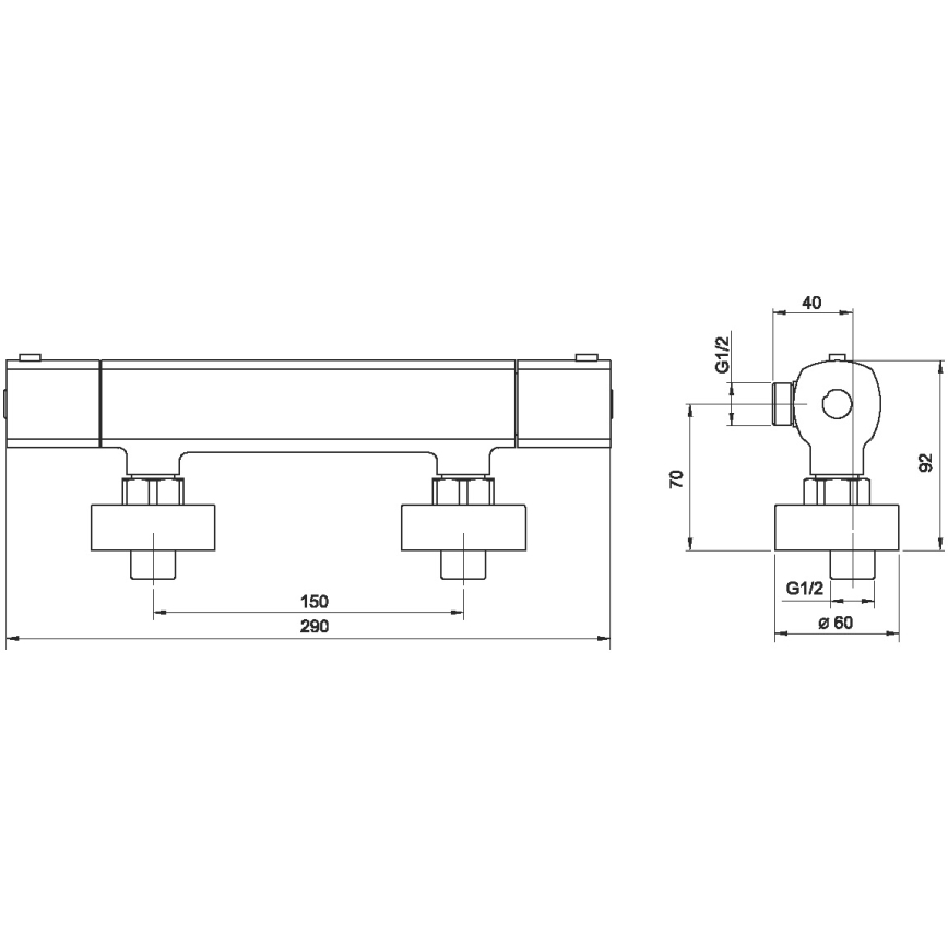 Novaservis - Thermostatische douchekraan METALIA glanzend chroom