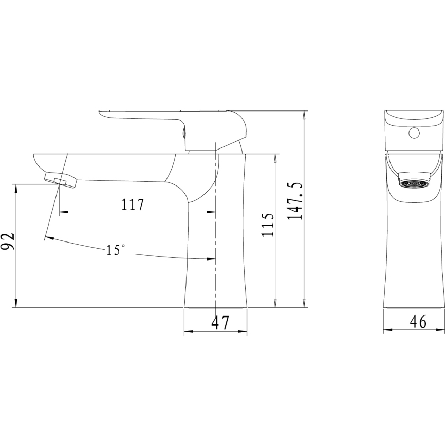 Novaservis - Wastafelkraan NOBLESS TINA zwart