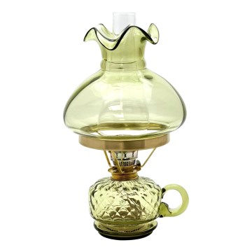 Olielamp MONIKA 34 cm bosgroen met ruit motief