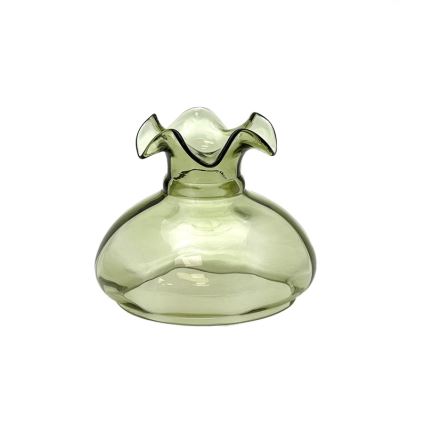 Olielamp MONIKA 34 cm bosgroen met ruit motief