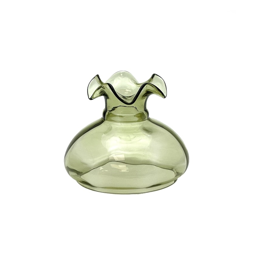 Olielamp MONIKA 34 cm bosgroen met ruit motief