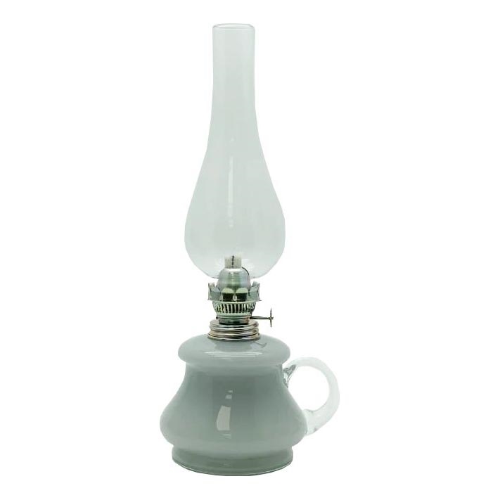 Olielamp TEREZA 34 cm grijs opaline