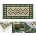 Omkeerbaar oosters vloerkleed KILIM 80x150 cm groen/beige