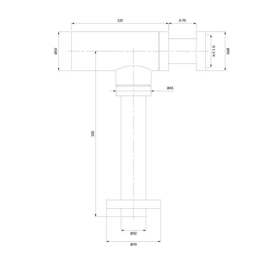 OMNIRES A186CPB - Siphon de lavabo TRAP brossé cuivre