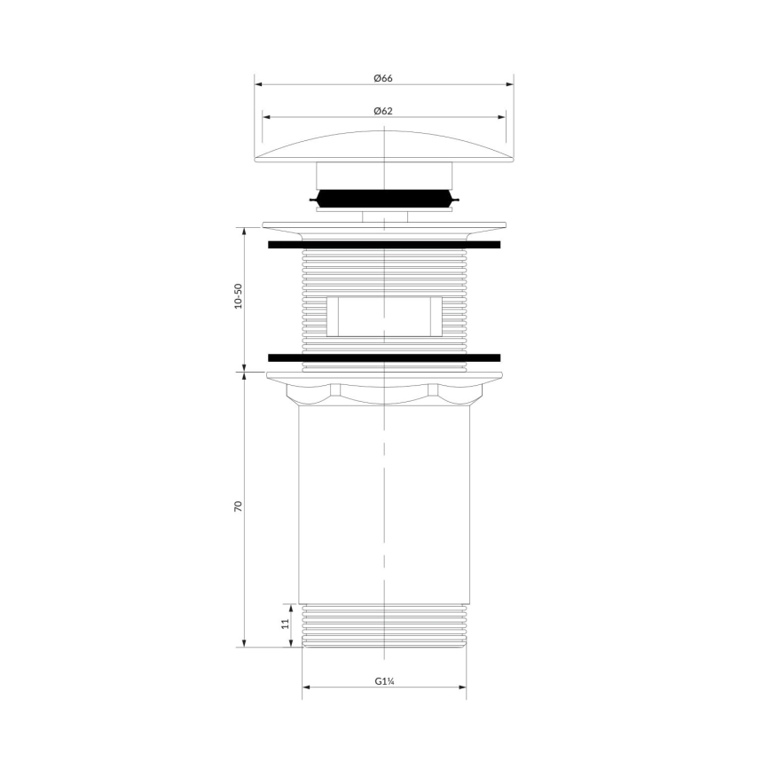 OMNIRES A706AT - Wastafel afva CLICK-CLACK diameter 6,6 cm geborsteld antraciet