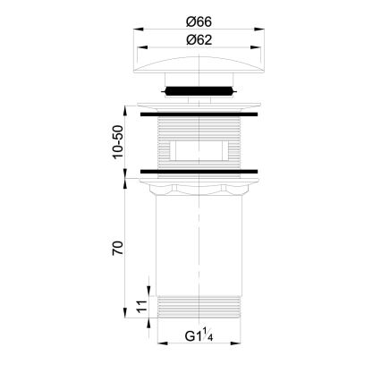 OMNIRES A706BP - Wastafel afva CLICK-CLACK diameter 6,6 cm glanzend wit