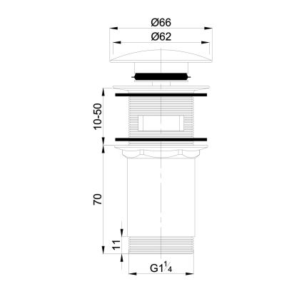 OMNIRES A706CR - Wastafel afva CLICK-CLACK diameter 6,6 cm glanzend chroom