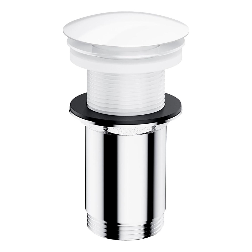 OMNIRES A716BP - Bonde de lavabo CLICK-CLACK d. 6,6 cm blanc brillant