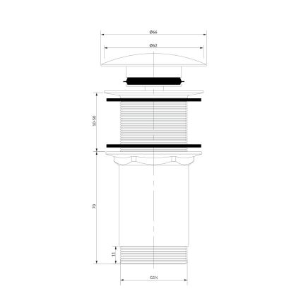 OMNIRES A716BR - Wastafel afva CLICK-CLACK diameter 6,6 cm geborsteld antiek brons