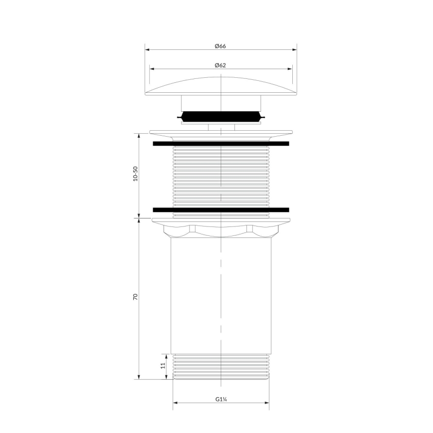 OMNIRES A716BR - Wastafel afva CLICK-CLACK diameter 6,6 cm geborsteld antiek brons