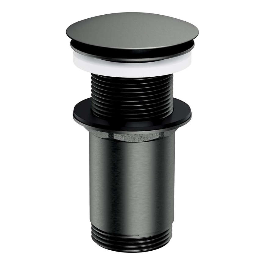 OMNIRES A716GR - Bonde de lavabo CLICK-CLACK d. 6,6 cm brossé graphite