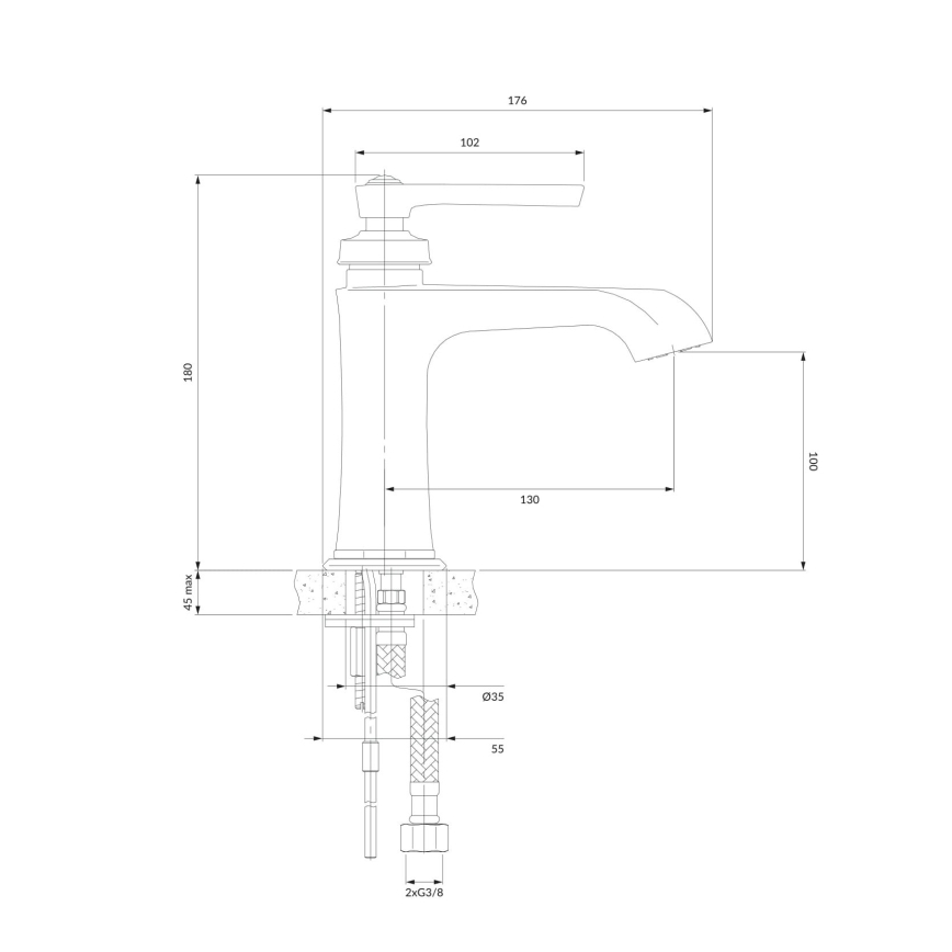 OMNIRES AM5210CR - Kraan voor wastafel ARMANCE 18 cm glanzend chroom