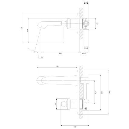 OMNIRES AM5215CR - Robinet de lavabo pour installation encastrée ARMANCE chrome brillant