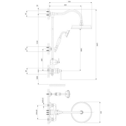 OMNIRES AM5244CR - Douche set met ARMANCE kraan glanzend chroom