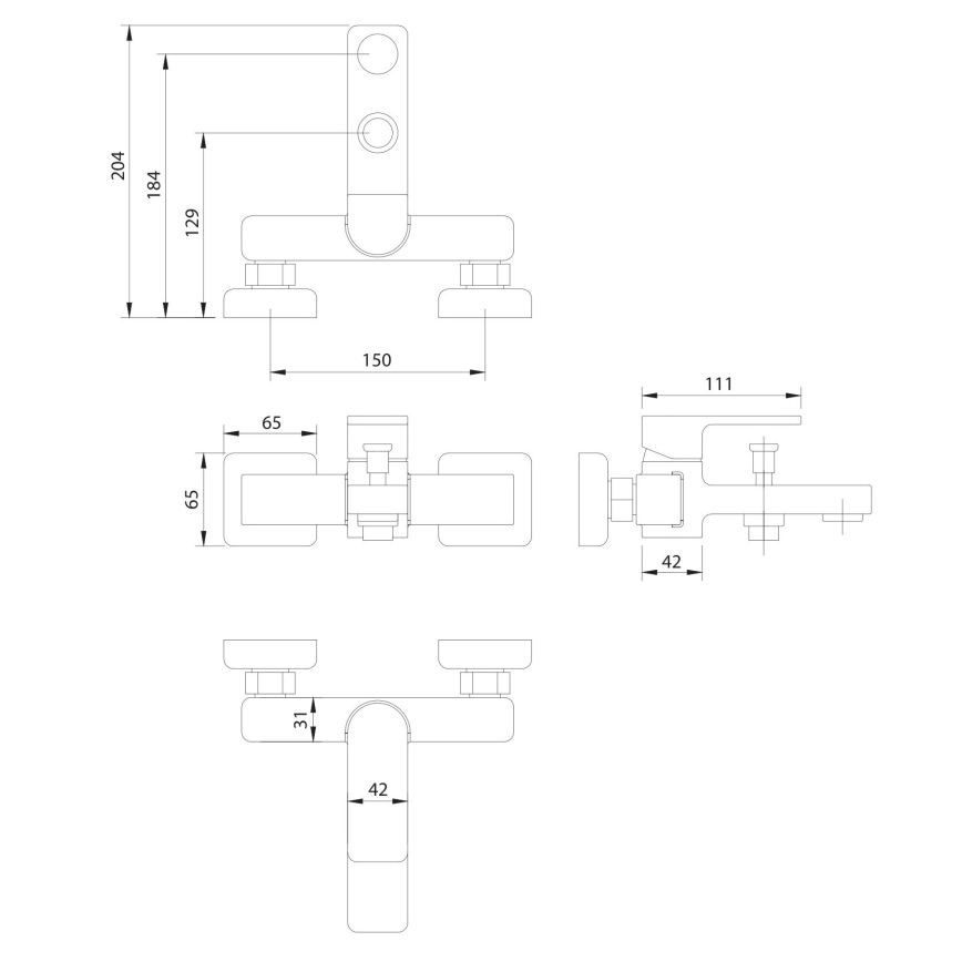 OMNIRES BA7830BL - Badmengkraan BARETTI mat zwart
