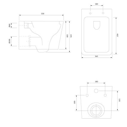 OMNIRES BOSTONMWBP - Wandtoilet met toiletbril SoftClose BOSTON keramiek/glanzend wit