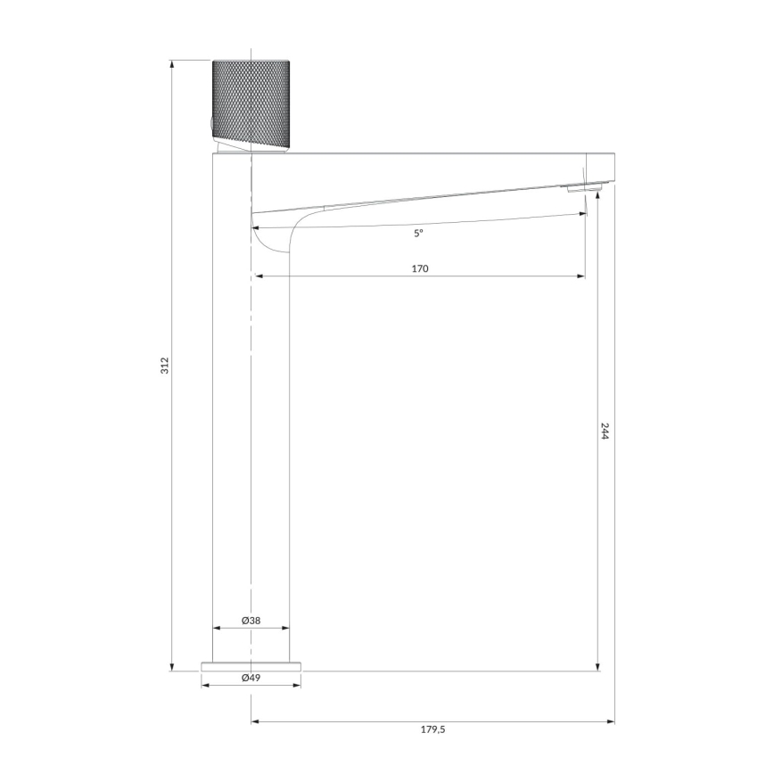 OMNIRES CT8012CR - Kraan voor wastafel CONTOUR 31,2 cm glanzend chroom