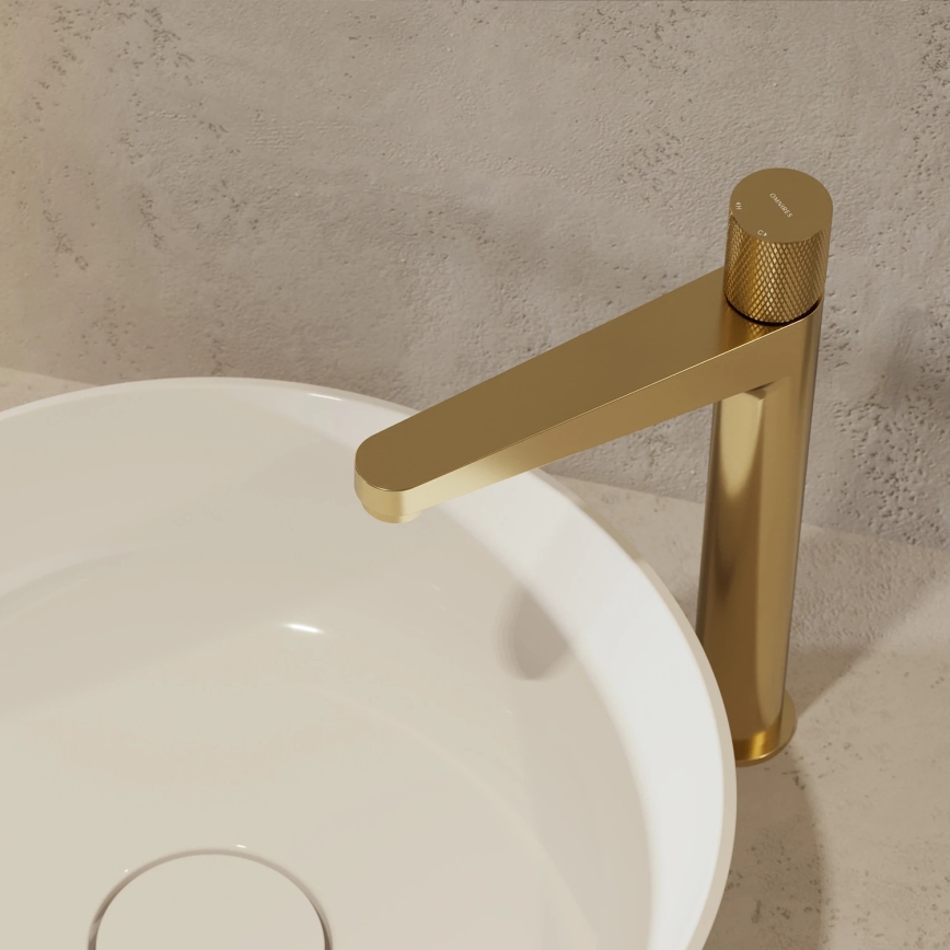 OMNIRES CT8012GLB - Kraan voor wastafel CONTOUR 31,2 cm Grond goud