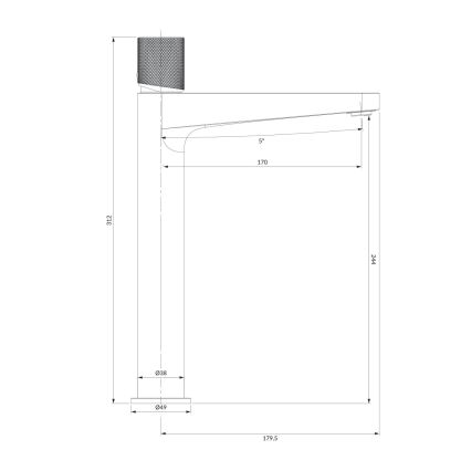OMNIRES CT8012GLB - Kraan voor wastafel CONTOUR 31,2 cm Grond goud