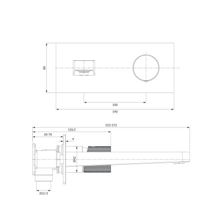 OMNIRES CT8015CR - Robinet de lavabo pour installation encastrée CONTOUR chrome brillant