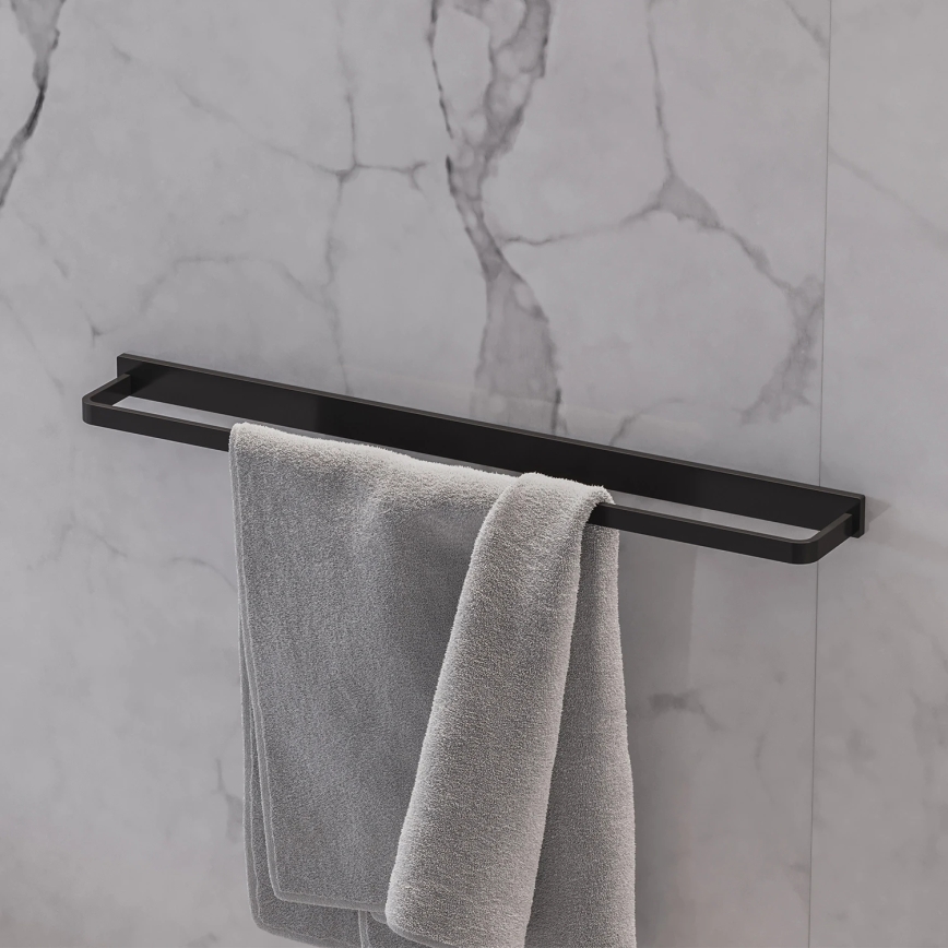 OMNIRES DA70216BL- Handdoekhouder voor aan de muur DARLING 61 cm semi-mat zwart