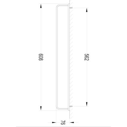 OMNIRES DA70216BL- Handdoekhouder voor aan de muur DARLING 61 cm semi-mat zwart