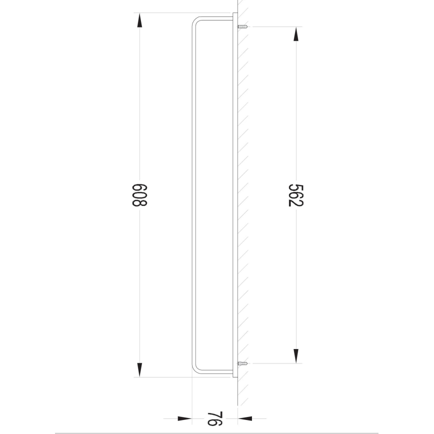OMNIRES DA70216BL- Handdoekhouder voor aan de muur DARLING 61 cm semi-mat zwart