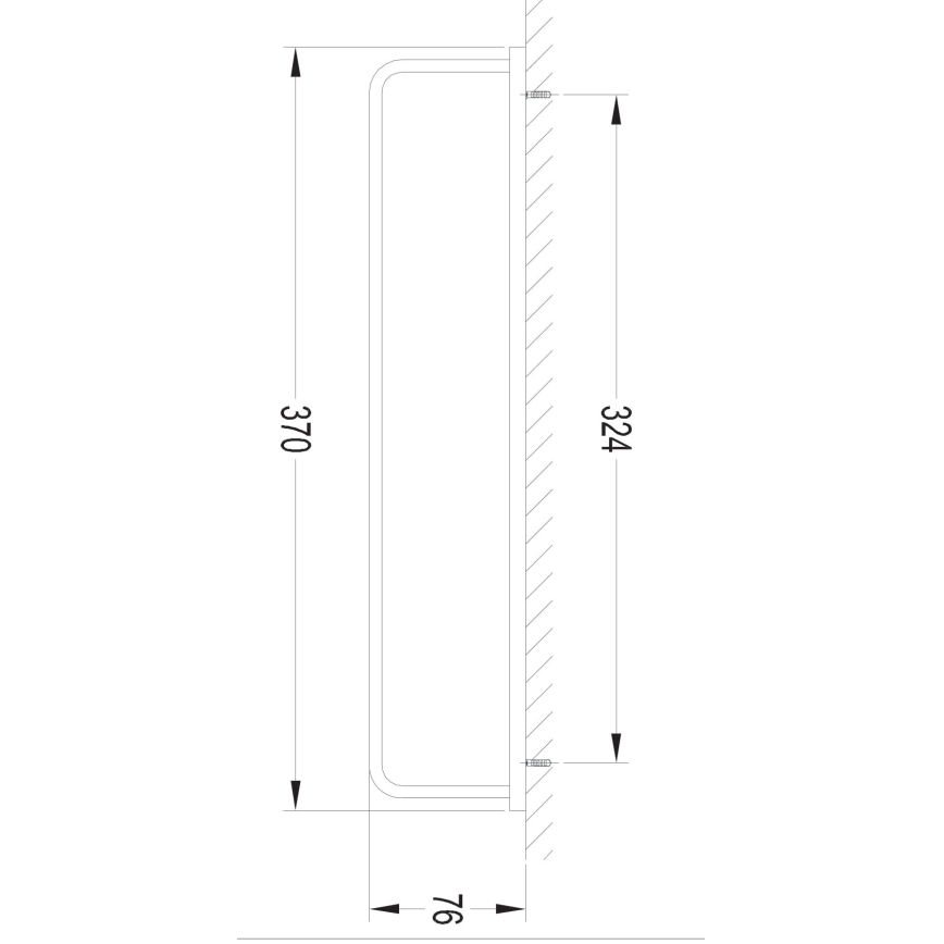 OMNIRES DA70230BL - Handdoekhouder voor aan de muur DARLING 37 cm semi-mat zwart