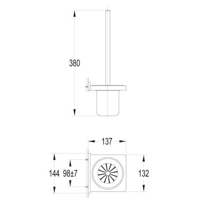 OMNIRES DA70620BL - Wandtoiletborstel DARLING mat zwart