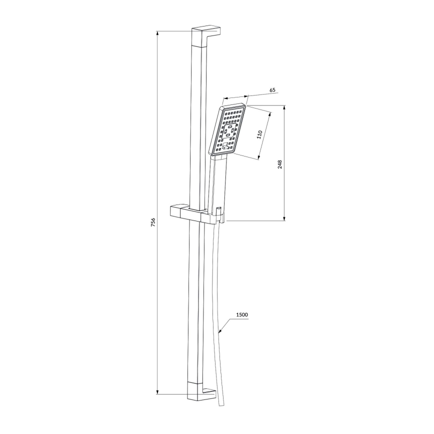 OMNIRES JIMJIM-SBL - Colonne de douche JIMJIM mat noir