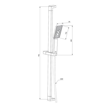 OMNIRES JIMJIM-SCR - Doucheset JIMJIM glanzend chroom