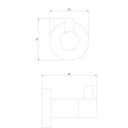 OMNIRES MP60110BL - Muurhaak MODERN PROJECT mat zwart