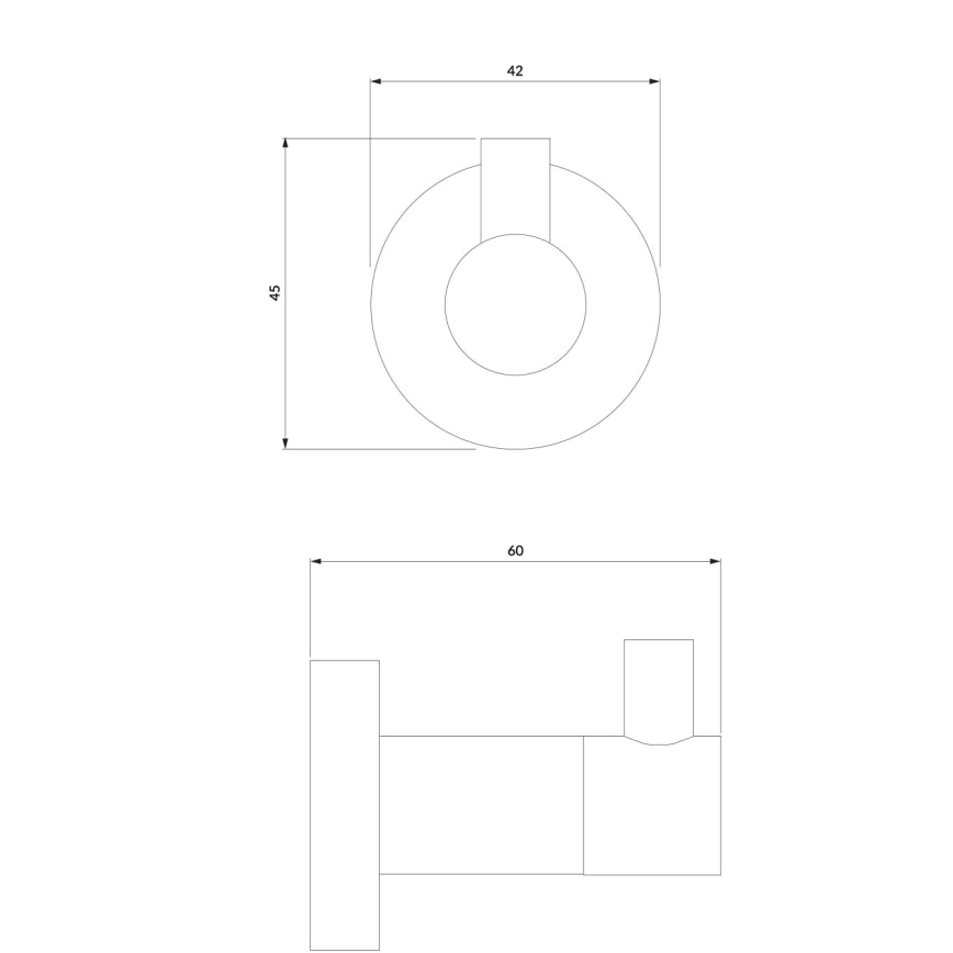 OMNIRES MP60110BL - Muurhaak MODERN PROJECT mat zwart