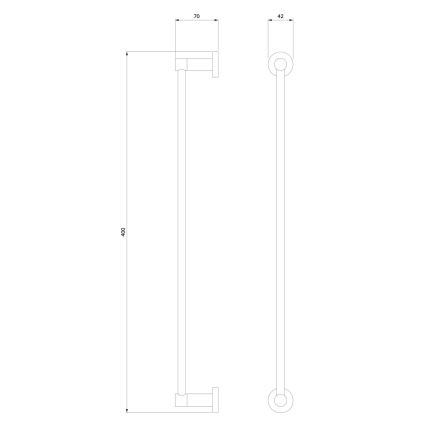 OMNIRES MP60214AT - Handdoekhouder voor aan de muur MODERN PROJECT 40 cm mat zwart