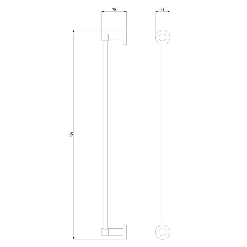 OMNIRES MP60214AT - Handdoekhouder voor aan de muur MODERN PROJECT 40 cm mat zwart