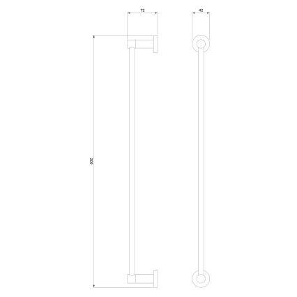 OMNIRES MP60216CR - Handdoekhouder voor aan de muur MODERN PROJECT 60 cm glanzend chroom